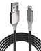 Lightning to USB A charging cable for iPhone - silver color