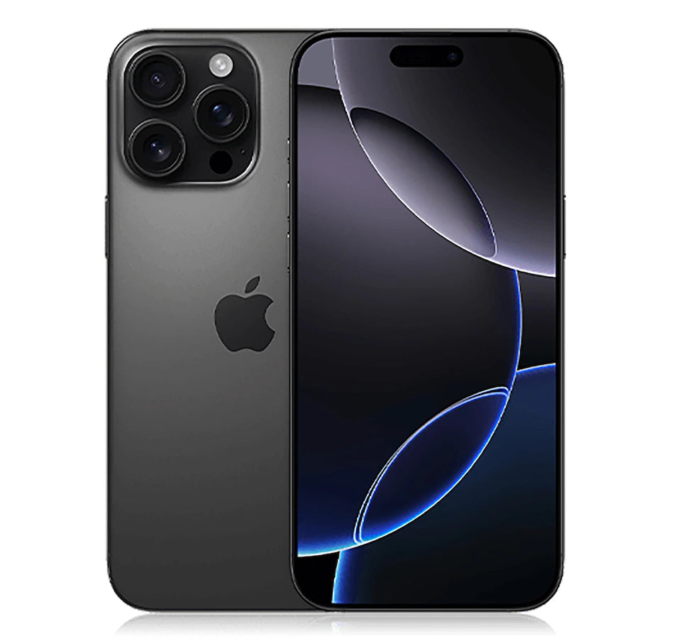 Black iPhone 15 pro max on a white background